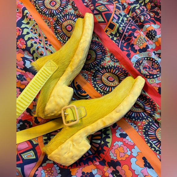 Camper Camperlabs Venga Yellow Long Calf Hair sz 39 - Picture 6 of 10